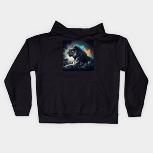 Monochromatic Tiger Within Rainbow Colors Kids Hoodie